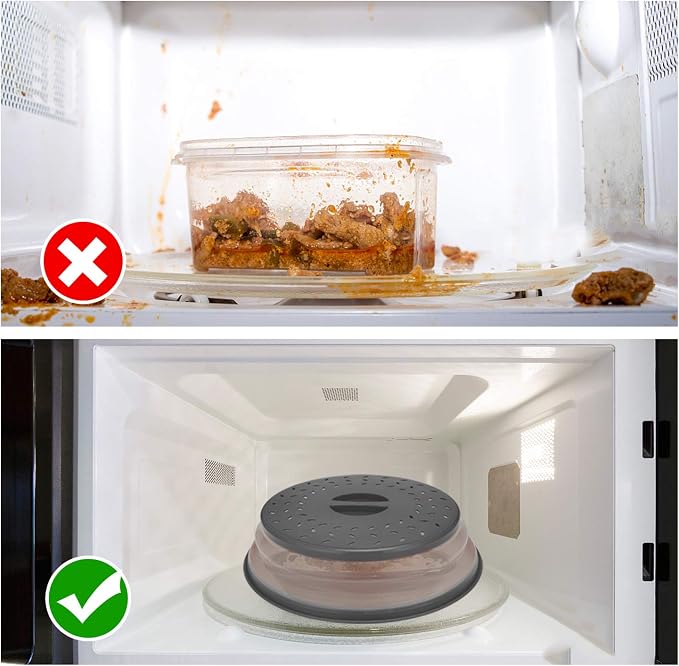 Microwave Cover for Food, Collapsible Microwave Splatter Cover Made of TPR - Image 2