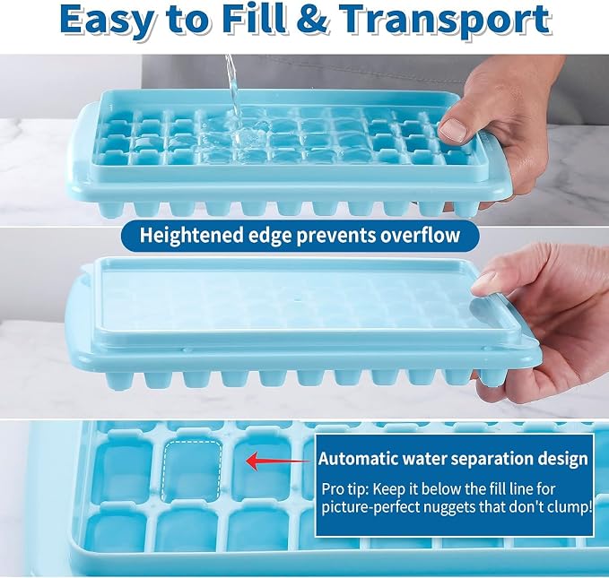 2Pack Ice Cube Tray with Lid and Bin - Image 4