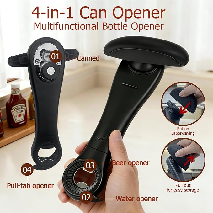 4-In-1 Multifunctional Can Opener Manual, Can Openers - Image 4
