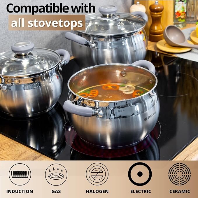 Daniks Modern 3 Quart Stainless Steel Stock Pot - Image 5