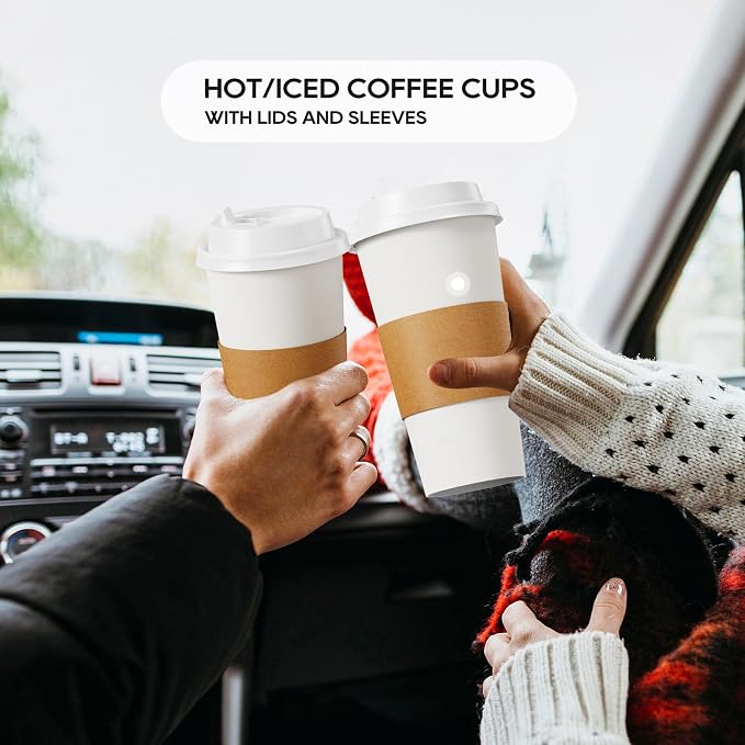 JOLLY PARTY 20 oz Paper Coffee Cups, Disposable Paper Coffee Cup - Image 5
