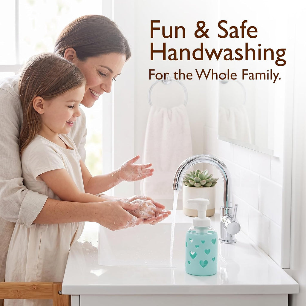 SoCal Suds & Company Foaming Hand Soap Dispenser Glass, Sea Glass, 8oz