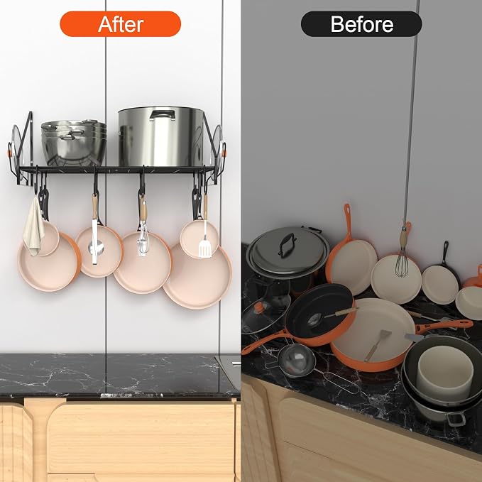 VyGrow 28 Inch Pot Rack Wall Mounted, Pots and Pans Organizer - Image 7