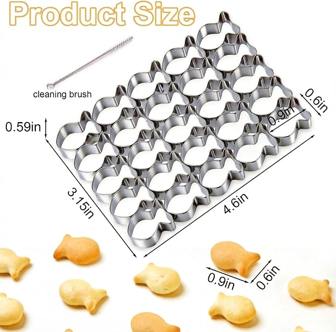 AIERSA Gold Fish Cracker Cutter, 25 Cavity Fish Cookie Cutter, Mini Gold Fish - Image 2