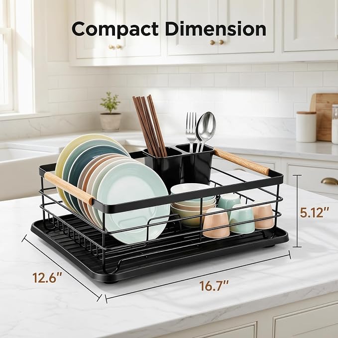 Dish Racks for Kitchen Counter, Thickened Metal Dish Drying Rack - Image 5