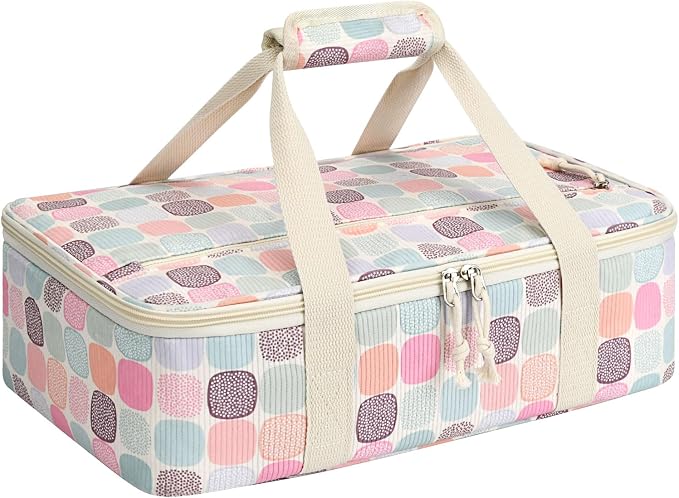 Corduroy Casserole Carrier, Insulated Lasagna Lugger by MIAOJIE