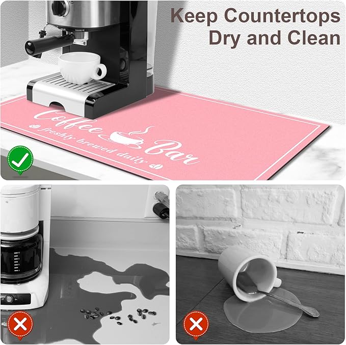 CooRug Absorbent Coffee Mat, Fashion Dish Drying Mat - Image 3