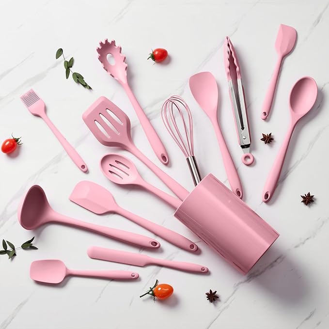 LIANYU 14 Pcs Kitchen Utensils Set, Silicone Cooking Utensils Spatula Set - Image 6
