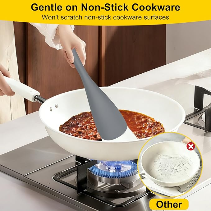 Beijiyi 3 Pack Silicone Spatula Spoon, 12.6 In, BPA-Free Seamless Design - Image 5
