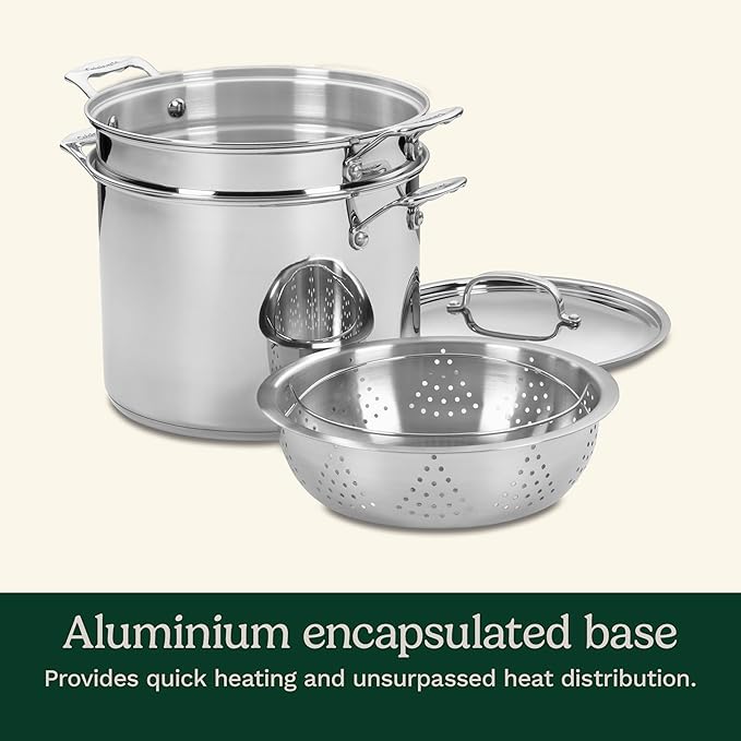 Cuisinart 4-Piece Cookware Set, 12 Quarts, Chef's Classic Stainless Steel - Image 4