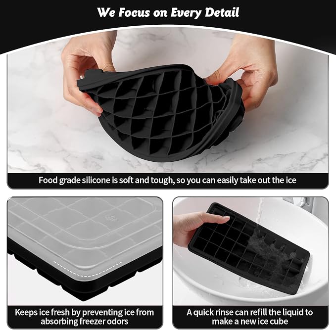 Silicone Ice Cube Tray with Leak-Proof Lid & Storage Bin - Image 5