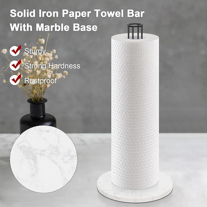 NearMoon Paper Towel Holder Countertop, Sturdy Metal Paper Towel Stand Dispenser - Image 4