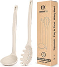 Silicone Pasta Fork and Soup Ladle Set, Heat Resistant Non Stick Kitchen by BUNDLEPRO