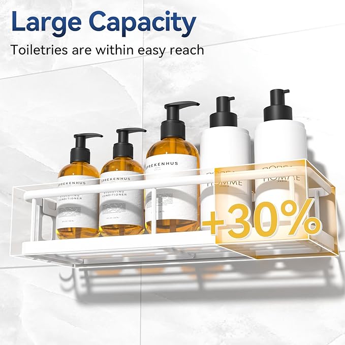 YASONIC Shower Caddy Adhesive, No Drill Bathroom Shower Organizers, - Image 5