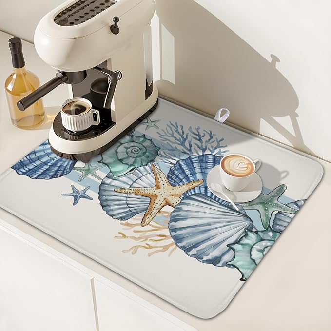 Summer Sea Shell Drying Mat 18x16 Inch, Starfish Drying Mat - Image 7