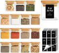 ComSaf 16Pcs Spice Jars with Labes, Glass Jar with Bamboo Lid, 4oz Airtight by ComSaf