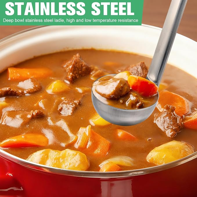 Cunhill 5 Pcs Soup Ladles Stainless Steel Serving Ladles - Image 4