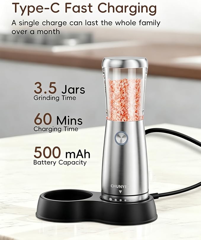 Electric Salt and Pepper Grinder Set - Image 5