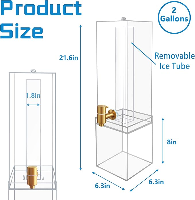 2 Gallon Large Drink Dispenser, Drink Dispenser - Image 3