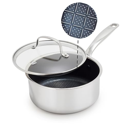 Blue Diamond Hybrid Nonstick Stainless Steel 2QT Saucepan by BlueDiamondCookware