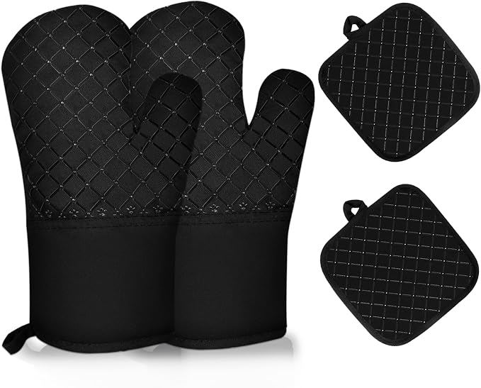 4PCS Oven Mitts and Pot Holders Sets 500°F Pot Holders by AURUZA