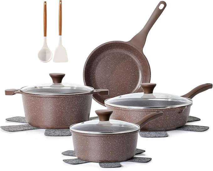 SENSARTE Nonstick Cookware Set 13-Piece, Healthy Pots and Pans Set Kitchen by SENSARTE