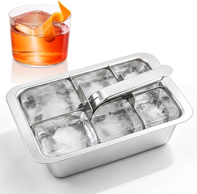 Stainless Steel Ice Cube Tray, Large Ice Cube Trays Mold by glendaveny