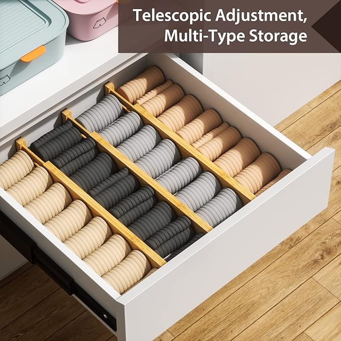 DUCOO 4 PCS Drawer Divider, Expandable Separators - Image 6