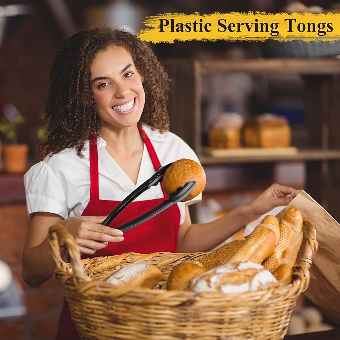 Tessco for you 50 Pcs Plastic Tongs for Serving Bulk, 9 Inch Plastic Disposable - Image 7