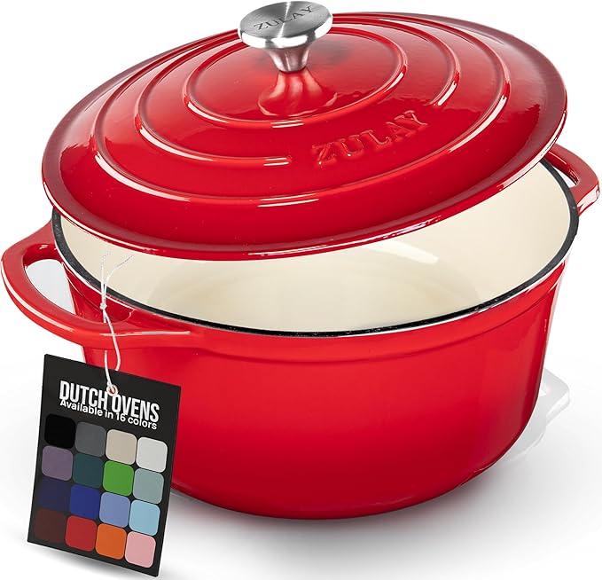 Zulay Kitchen 7.7 Quart Enameled Cast Iron Dutch Oven Pot by ZulayKitchen