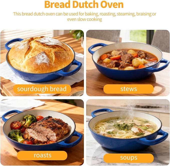 ONKO Dutch Oven For Sourdough Bread Baking, 6QT Enameled Cast Iron Dutch Oven - Image 6