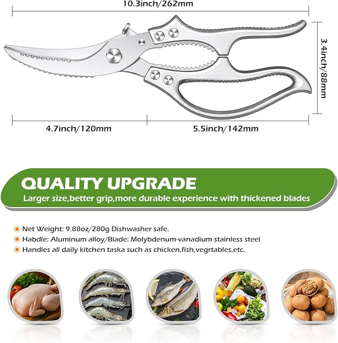 Poultry Shears – Heavy Duty Kitchen Shears & Multipurpose Kitchen Scissors - Image 2