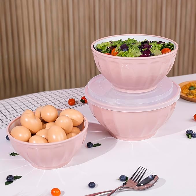 BoxedHome Mixing Bowls with Lids Set, 4PK Large 0.2” Thick Plastic Nesting - Image 8