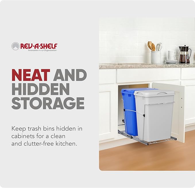 Rev-A-Shelf RV-18KD-11RC-S Double Pullout Trash Can - Image 5
