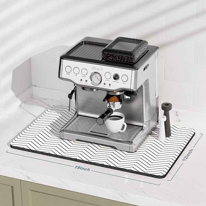 Rnivvi Coffee Mat, Hide Stain Rubber Backed Absorbent Dish Drying Pad - Image 2
