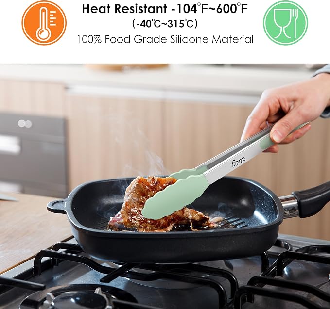 Hotec Premium Stainless Steel Locking Kitchen Tongs - Image 2
