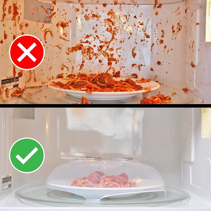 HOVER COVER Magnetic Splatter Cover, 12-Inch Clear BPA-Free Food Lid, Vented - Image 5