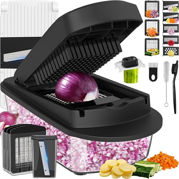 8 Blade All-in-1 Vegetable Chopper Mandoline Slicer by ukeetap