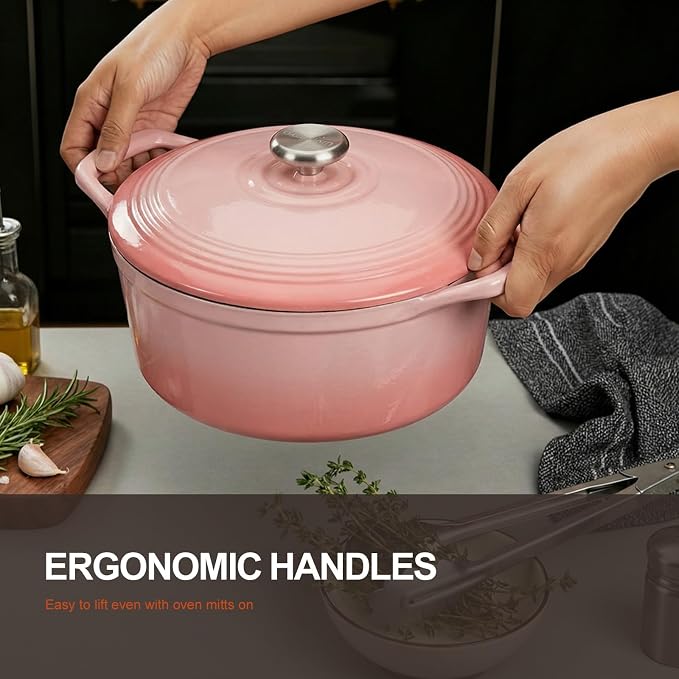 Overmont Enameled Cast Iron Dutch Oven - Image 3