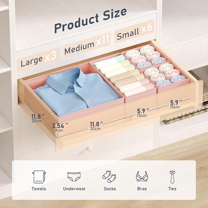 DIMJ Drawer Organizer Clothes 20 Pack - Image 2
