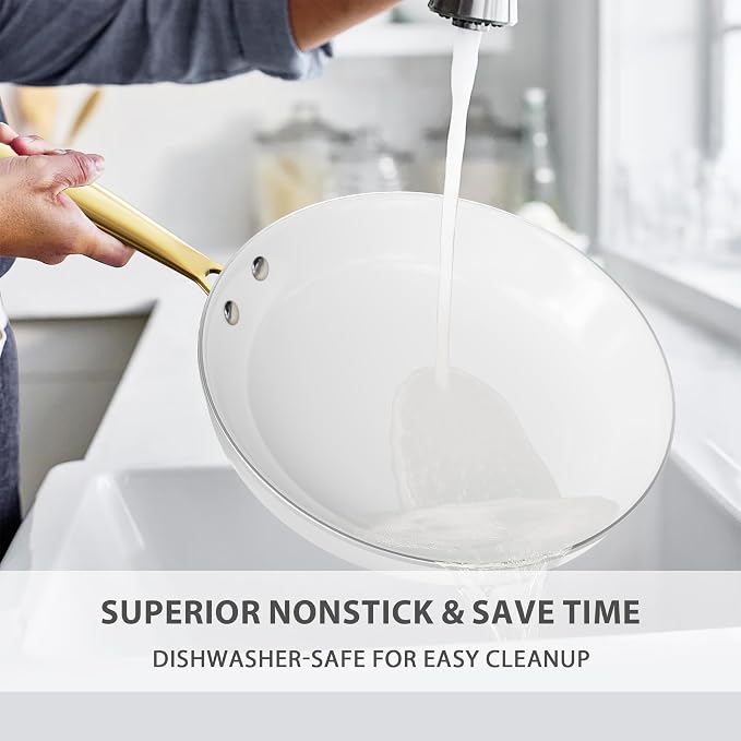 Ceramic Cookware Set, VONIKI 16 Pcs Pots and Pans Set Non Stick, Kitchen - Image 9