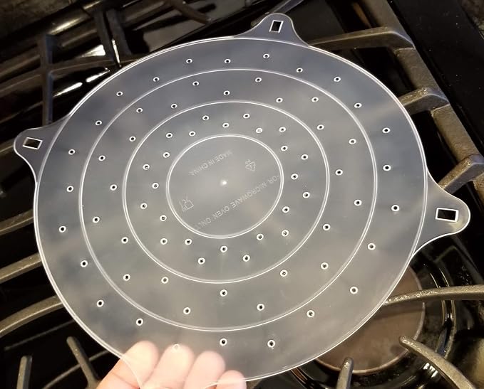 Handy Housewares 10" Round Vented Microwave Splatter Guard Food Bowl Cover - Image 3