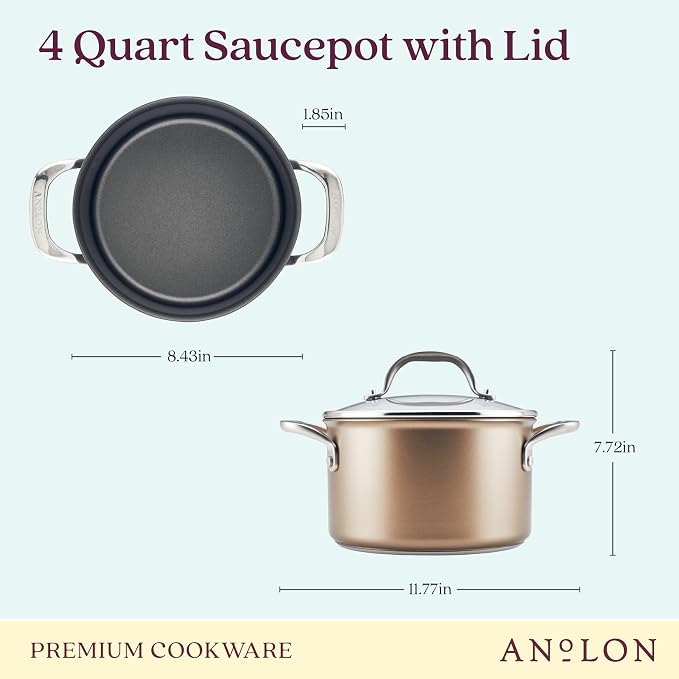 Anolon Ascend Hard Anodized Nonstick Saucepan/Saucepot and Lid - Image 2