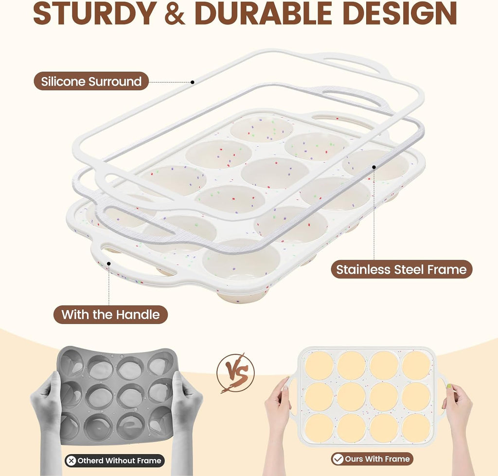 Vinino 8-Piece Baking Pans Set Nonstick, Bakeware Set includes