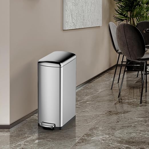 Garvee Slim Kitchen Trash Can 8 Gal, Skinny Stainless Steel Garbage Can - Image 5