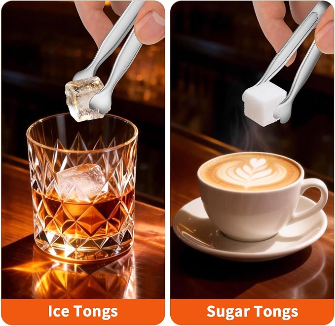 6 Pcs Mini Serving Tongs, 4.3 Inch Heart-Shaped Small Ice Tongs, Food Grade - Image 2