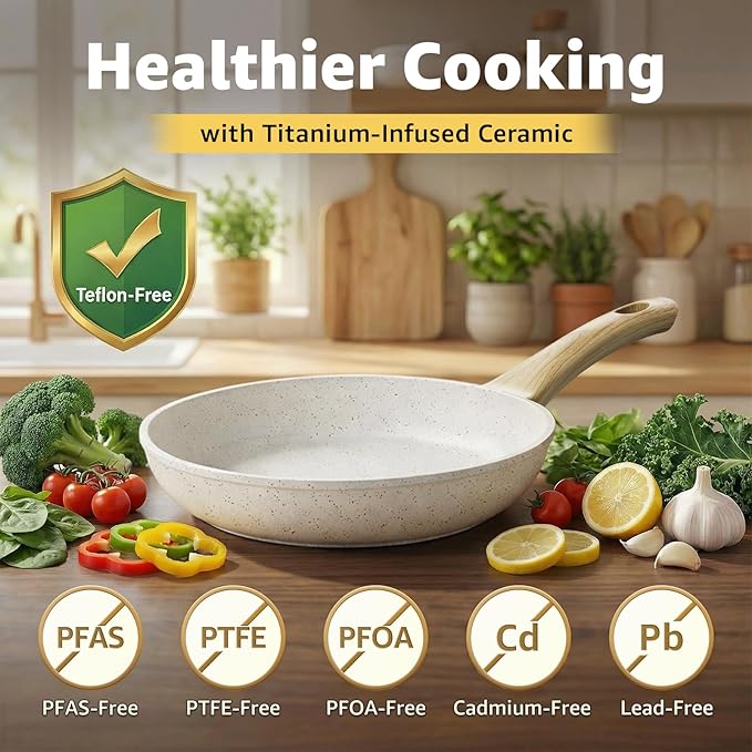 25Pcs Pots and Pans Set Non Stick, Ceramic Cookware - Image 6