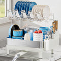 Ewaiira Dish Drying Rack, 2 Tier Large Dish Rack, Stainless Steel Dish Drainer by EwaiiraHomeStorageOrganizer