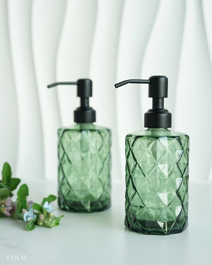 JASAI Forest Green Glass Soap Dispenser - Image 7