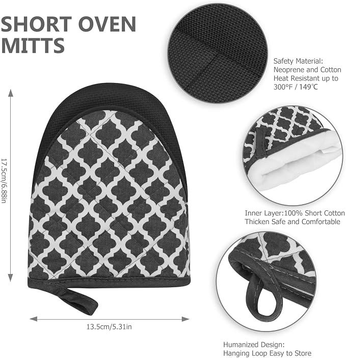 1 Pair Short Oven Mitts - Image 3